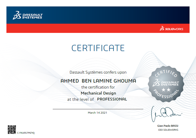 Ahmed solidworks professional certificate