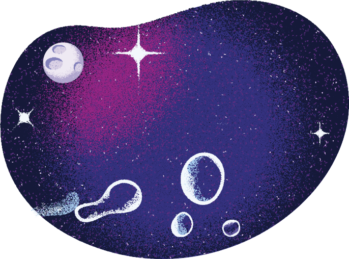 space illustration with bubble